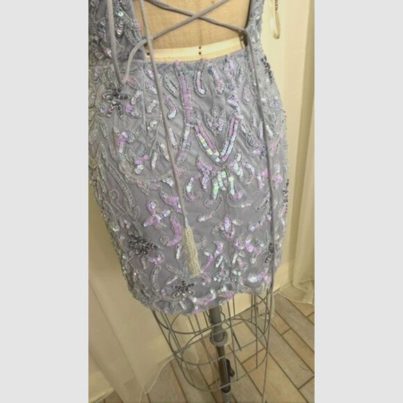 Aleta Periwinkle beaded minidress - Picture 7 of 7